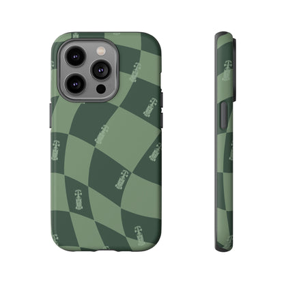 F1 Phone Case Green Checkerboard Design, Trendy F1 Gift, Formula 1 Gift, Cute F1 Phone Case, Unique Formula One Phone Case