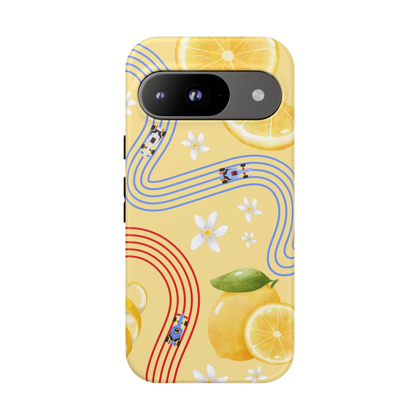 Yellow F1 Racing Bulls and Lemons Phone Case, Trendy F1 Gift, Formula 1 Gift, Cute Fruit F1 Phone Case, Unique Phone Case