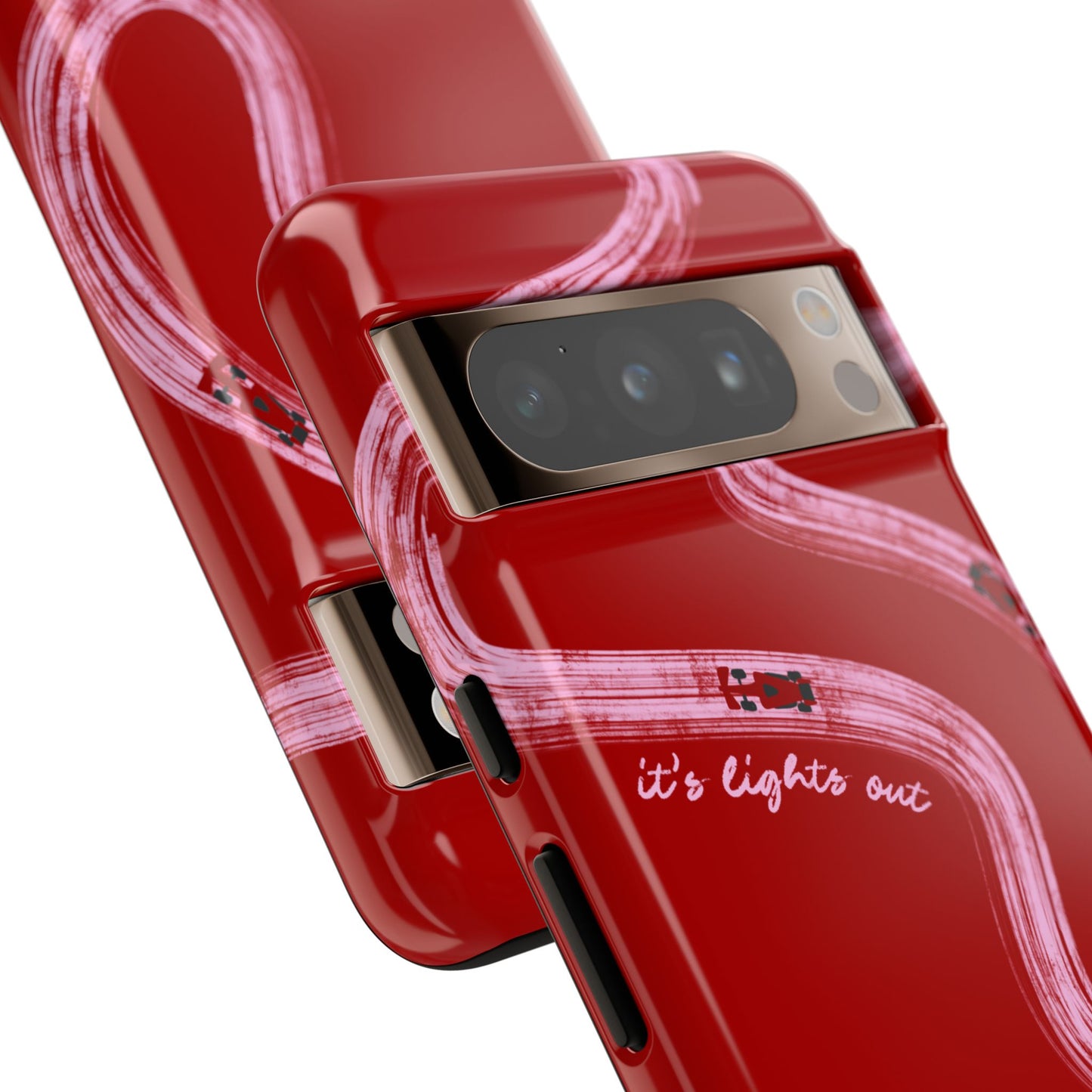 Red and Pink Lights Out F1 Phone Case Design, Trendy F1 Gift, Formula 1 Gift, Cute F1 Phone Case, Unique Formula One Phone Case