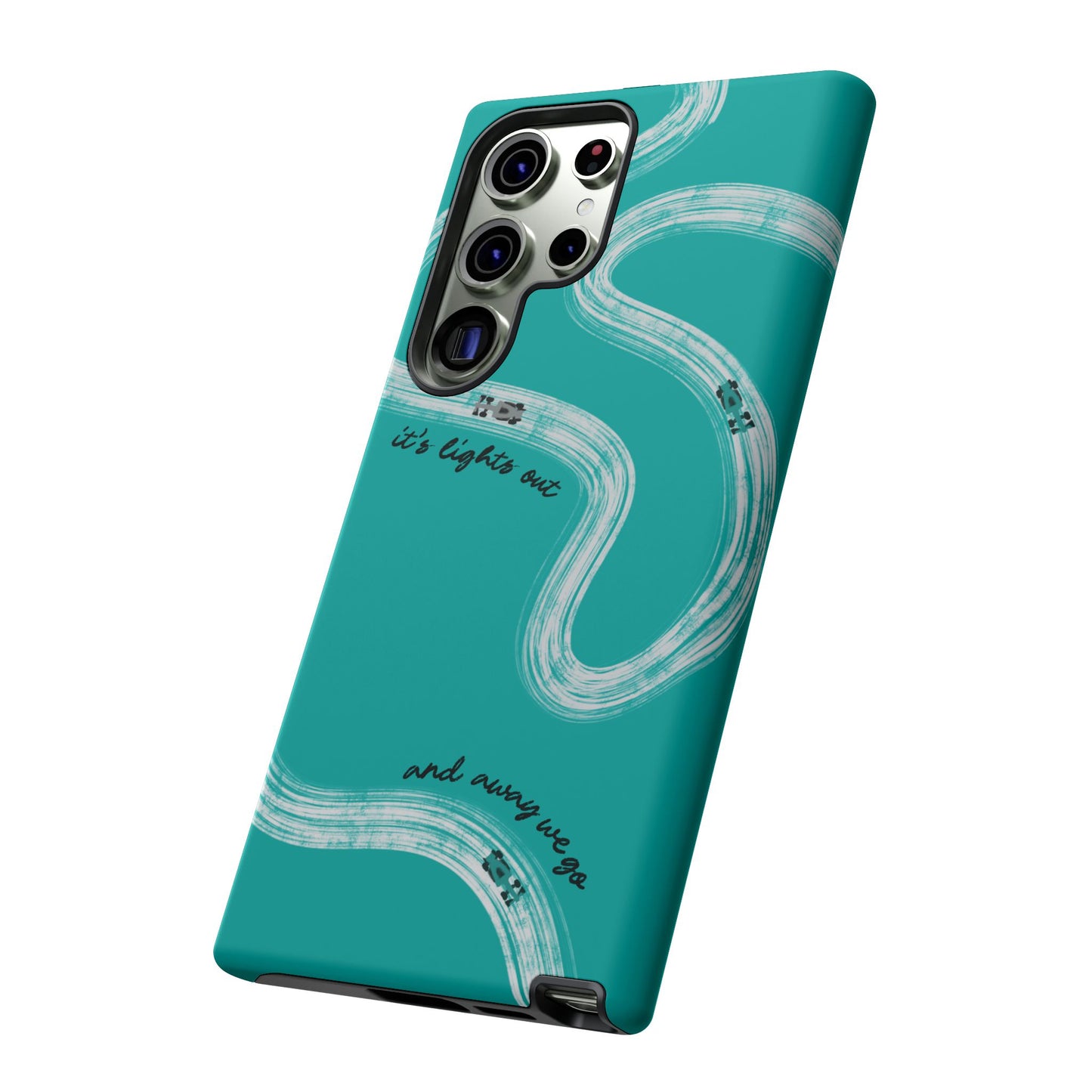 Mercedes F1 Phone Case Painted "its lights out and away we go", Trendy F1 Gift, Formula 1 Gift, Cute F1 Phone Case