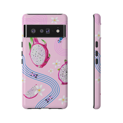 Pink F1 Alpine and Dragonfruit Phone Case, Trendy F1 Gift, Formula 1 Gift, Cute Fruit F1 Phone Case, Unique Phone Case