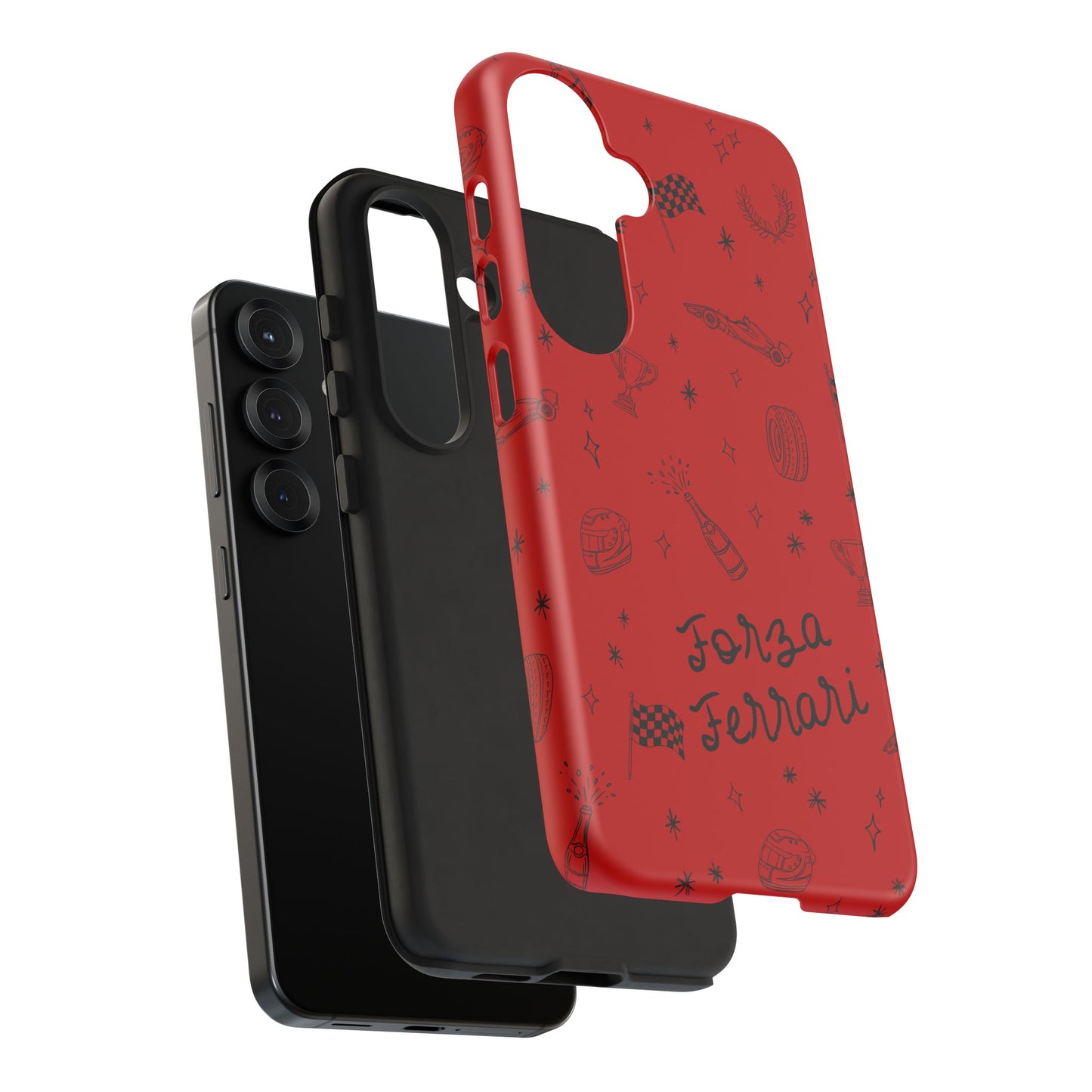 F1 Ferrari Racing Doodle "Forza Ferrari" F1 Phone Case Design