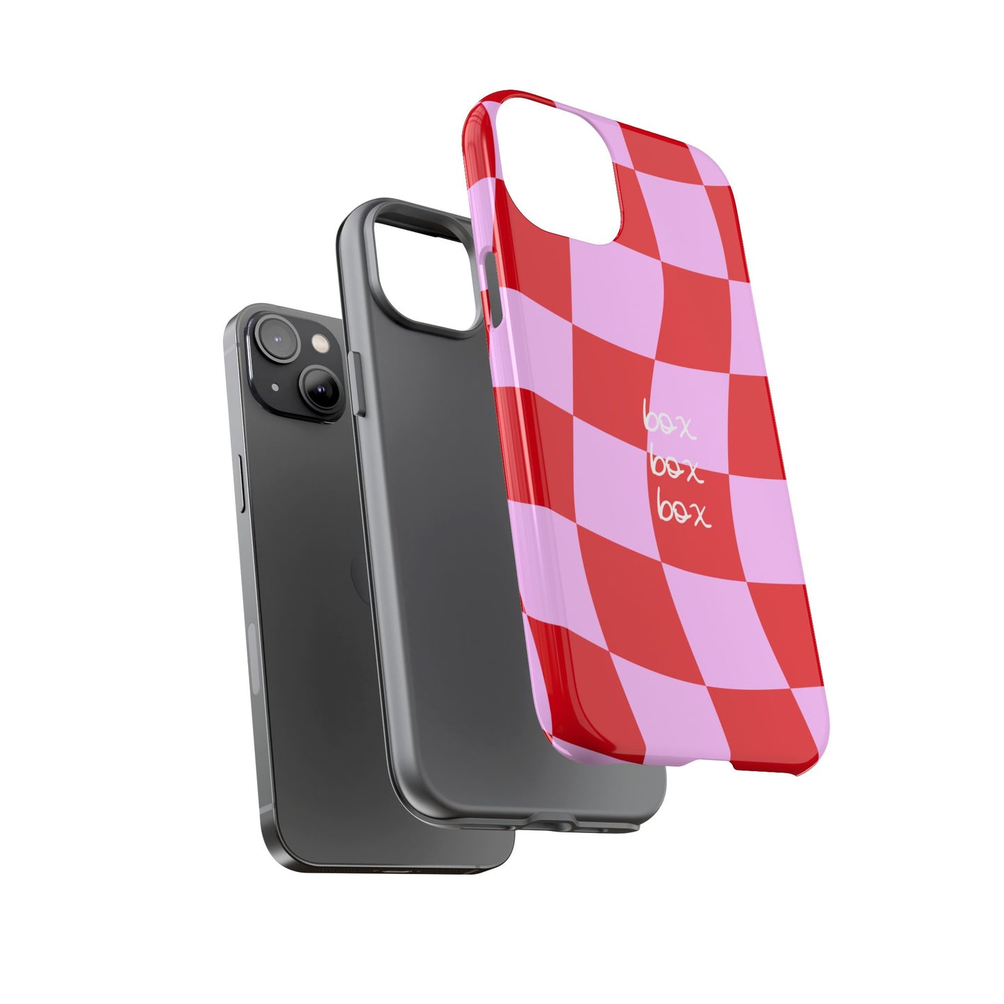 Pink and Red Checkered F1 Phone Case, Box Box Box F1 Phone Case