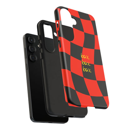 F1 Ferrari Black and Red Checkered Phone Case, Box Box Box F1 Phone Case