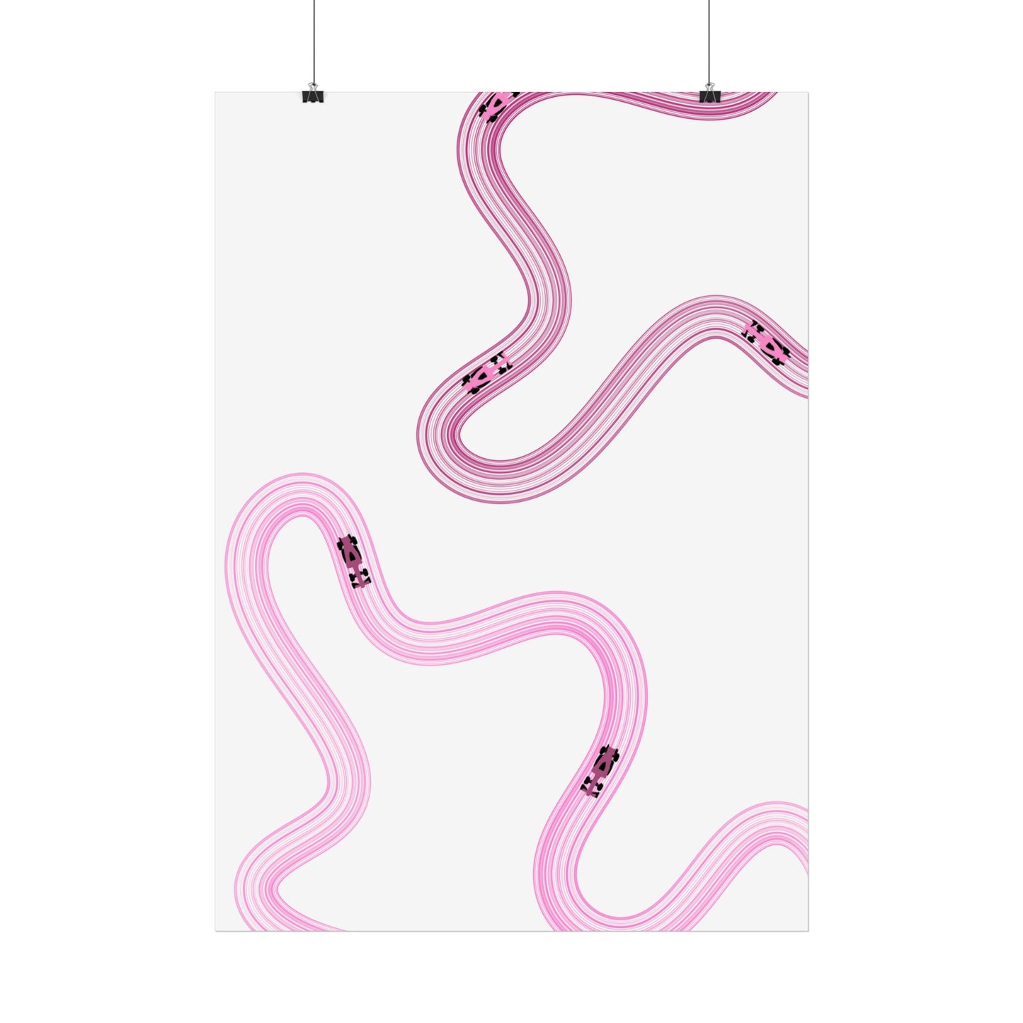 Pink F1 Wall Art Poster | Minimalist F1 Art - EU Sizing (Physical Print)