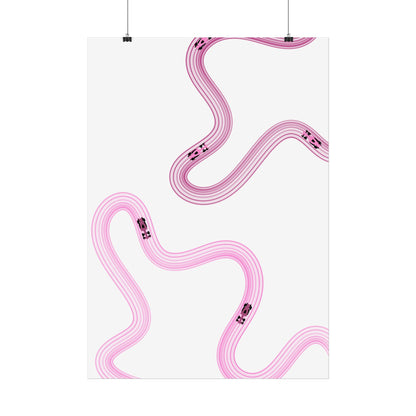Pink F1 Wall Art Poster | Minimalist F1 Art - EU Sizing (Physical Print)