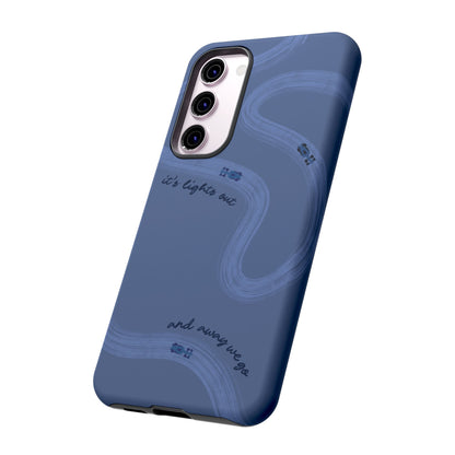 F1 Phone Case Monochrome Dark Blue Painted "its lights out and away we go", Trendy F1 Gift, Formula 1 Gift, Cute F1 Phone Case, Phone Case
