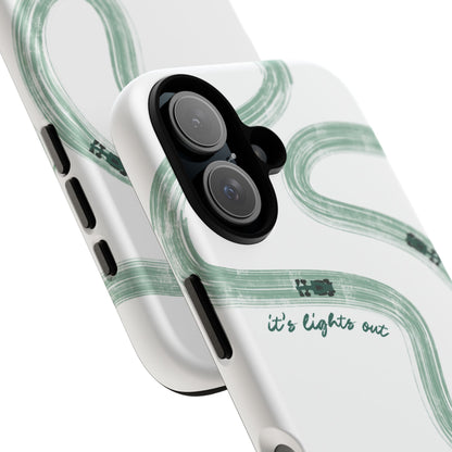 F1 Phone Case Green Painted "its lights out and away we go", Trendy F1 Gift, Formula 1 Gift, Cute F1 Phone Case, Gift for F1 Fans