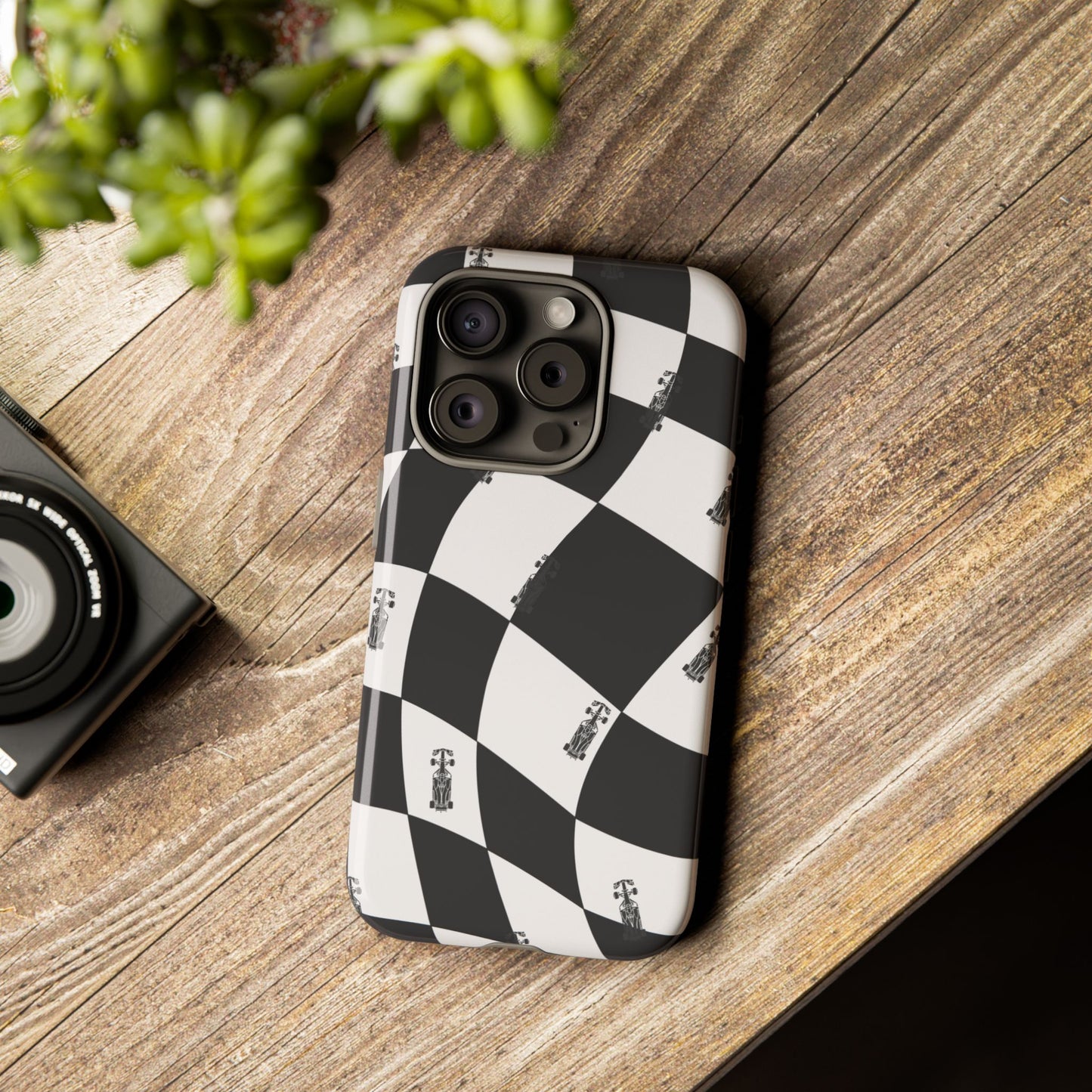 F1 Phone Case Black and White Checkered Design, Trendy F1 Gift, Formula 1 Gift, Cute F1 Phone Case, Unique Formula One Phone Case