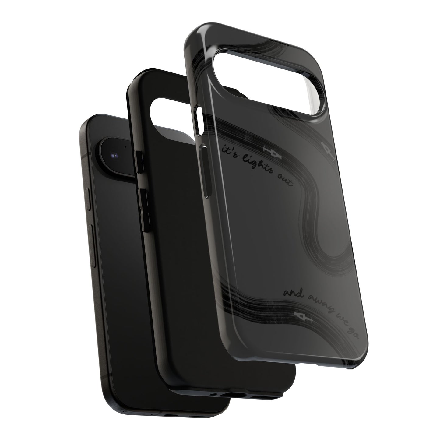 F1 Phone Case Monochrome Black Painted "its lights out and away we go", Trendy F1 Gift, Formula 1 Gift, Cute F1 Phone Case, Phone Case