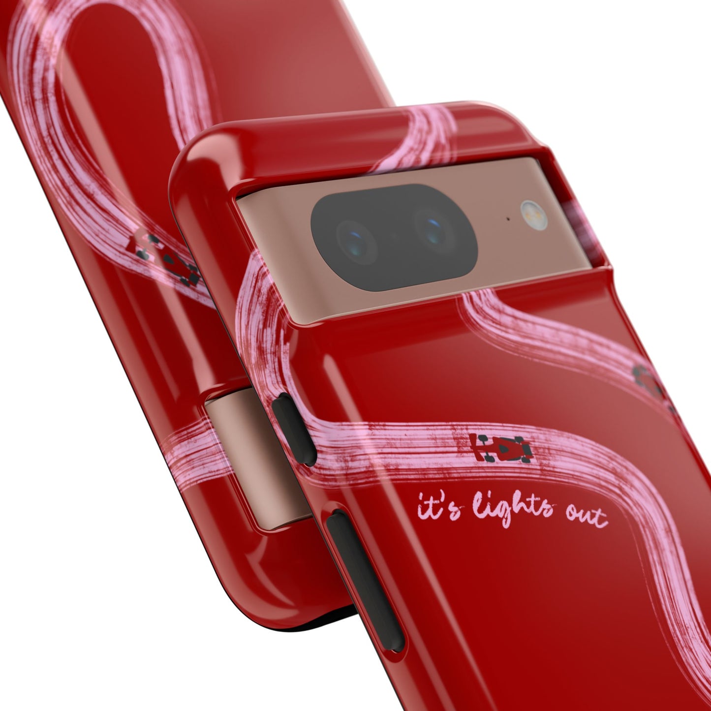 Red and Pink Lights Out F1 Phone Case Design, Trendy F1 Gift, Formula 1 Gift, Cute F1 Phone Case, Unique Formula One Phone Case