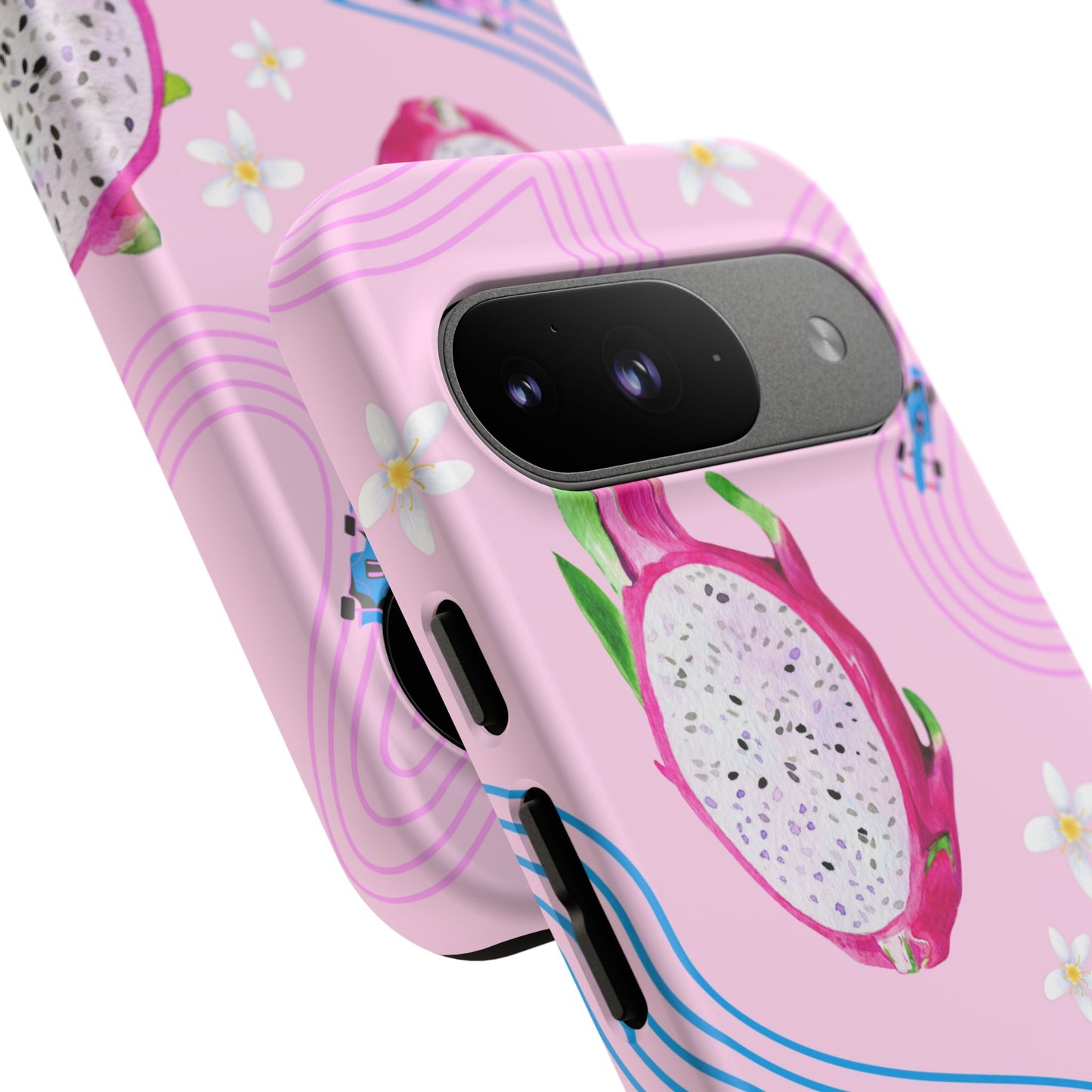 Pink F1 Alpine and Dragonfruit Phone Case, Trendy F1 Gift, Formula 1 Gift, Cute Fruit F1 Phone Case, Unique Phone Case