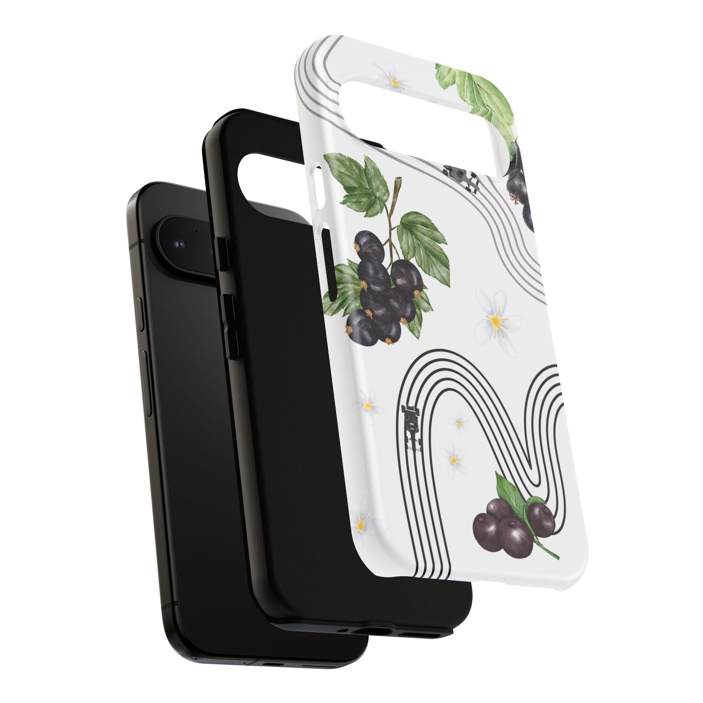 F1 Cadillac and Black Currants Phone Case, Trendy F1 Gift, Formula 1 Gift, Cute Fruit F1 Phone Case, Unique Phone Case