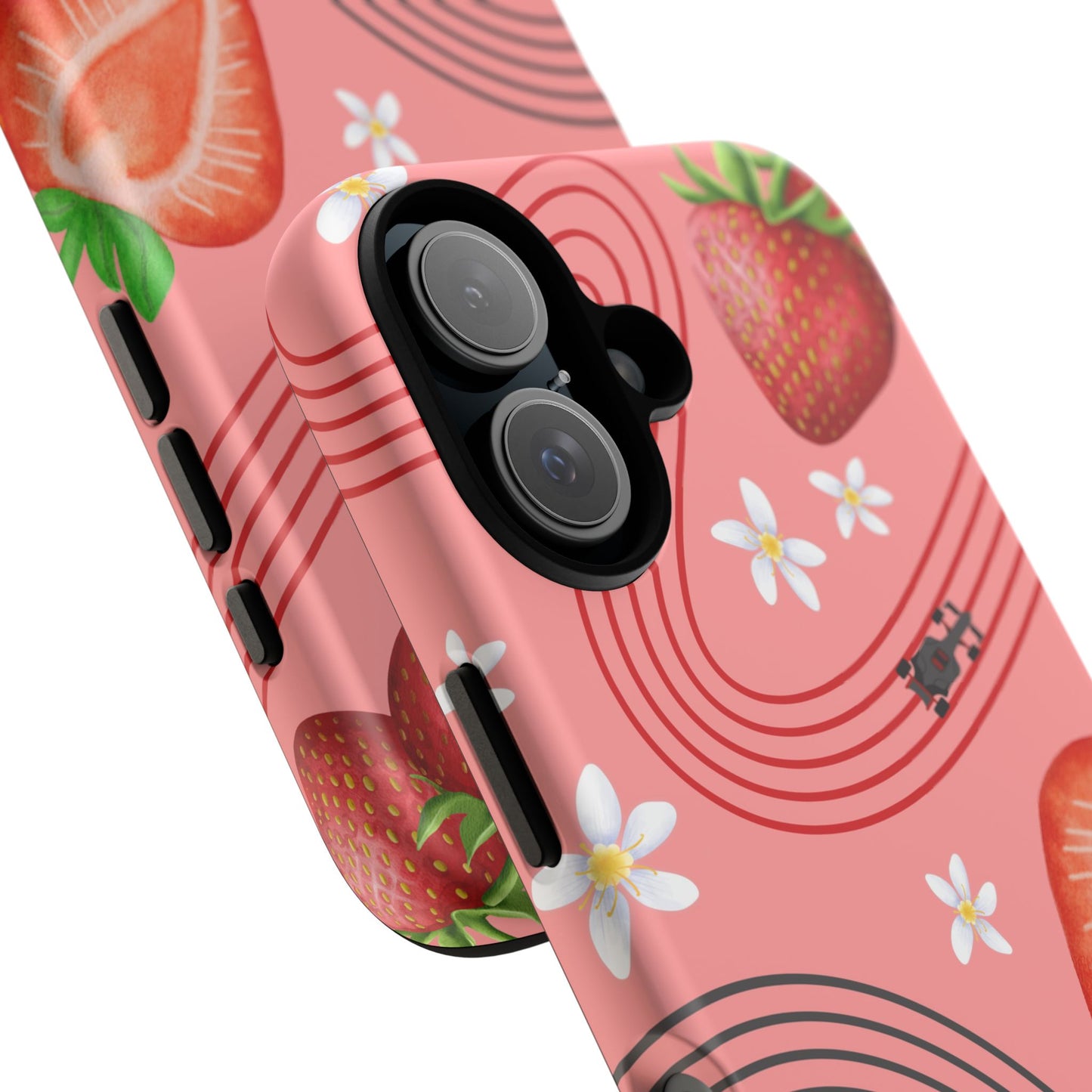 Red F1 Audi and Strawberries Phone Case, Trendy F1 Gift, Formula 1 Gift, Cute Fruit F1 Phone Case, Unique Phone Case