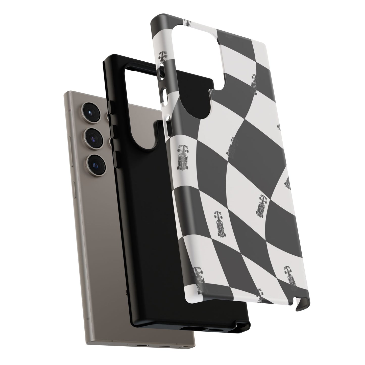 F1 Phone Case Black and White Checkered Design, Trendy F1 Gift, Formula 1 Gift, Cute F1 Phone Case, Unique Formula One Phone Case