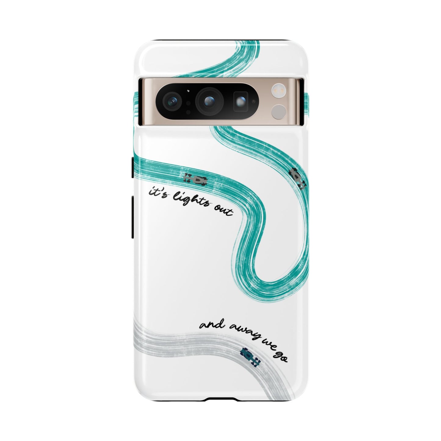 Mercedes F1 Phone Case Painted "its lights out and away we go", Trendy F1 Gift, Formula 1 Gift, Cute F1 Phone Case