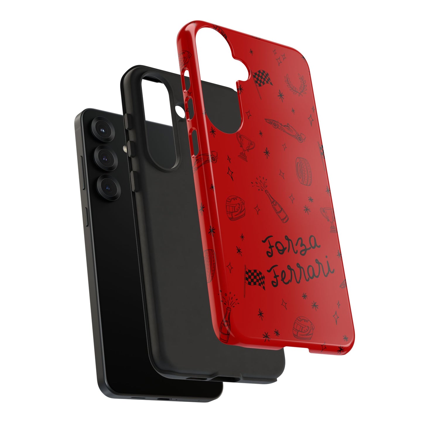 F1 Ferrari Racing Doodle "Forza Ferrari" F1 Phone Case Design