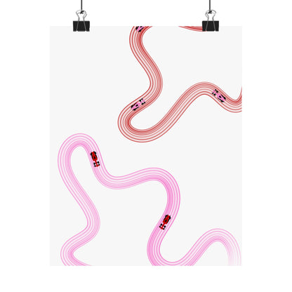 Pink and Red F1 Matte Vertical Poster | Formula 1 Art Print (US SIZING)