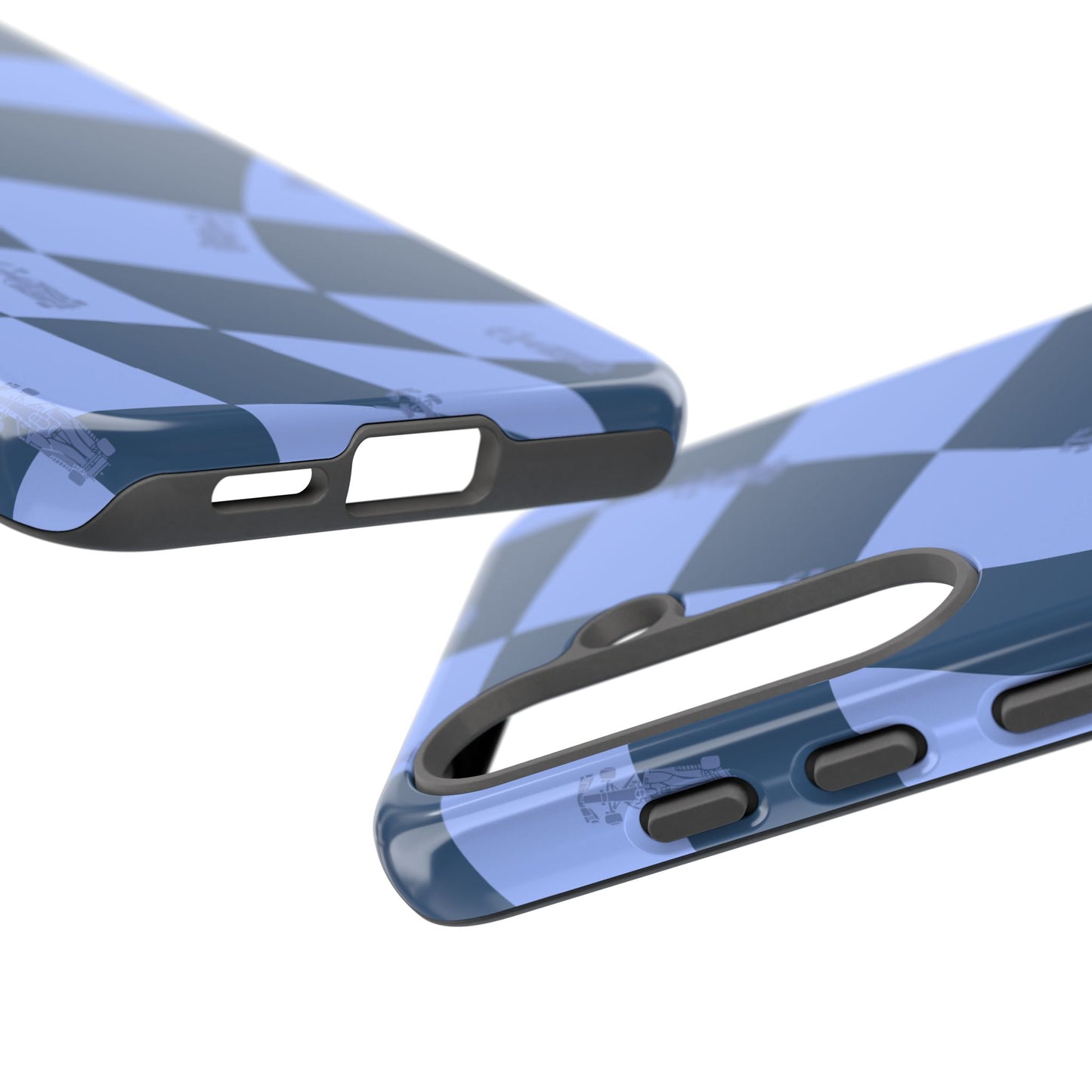F1 Phone Case Blue Checkerboard Design, Trendy F1 Gift, Formula 1 Gift, Cute F1 Phone Case, Unique Formula One Phone Case