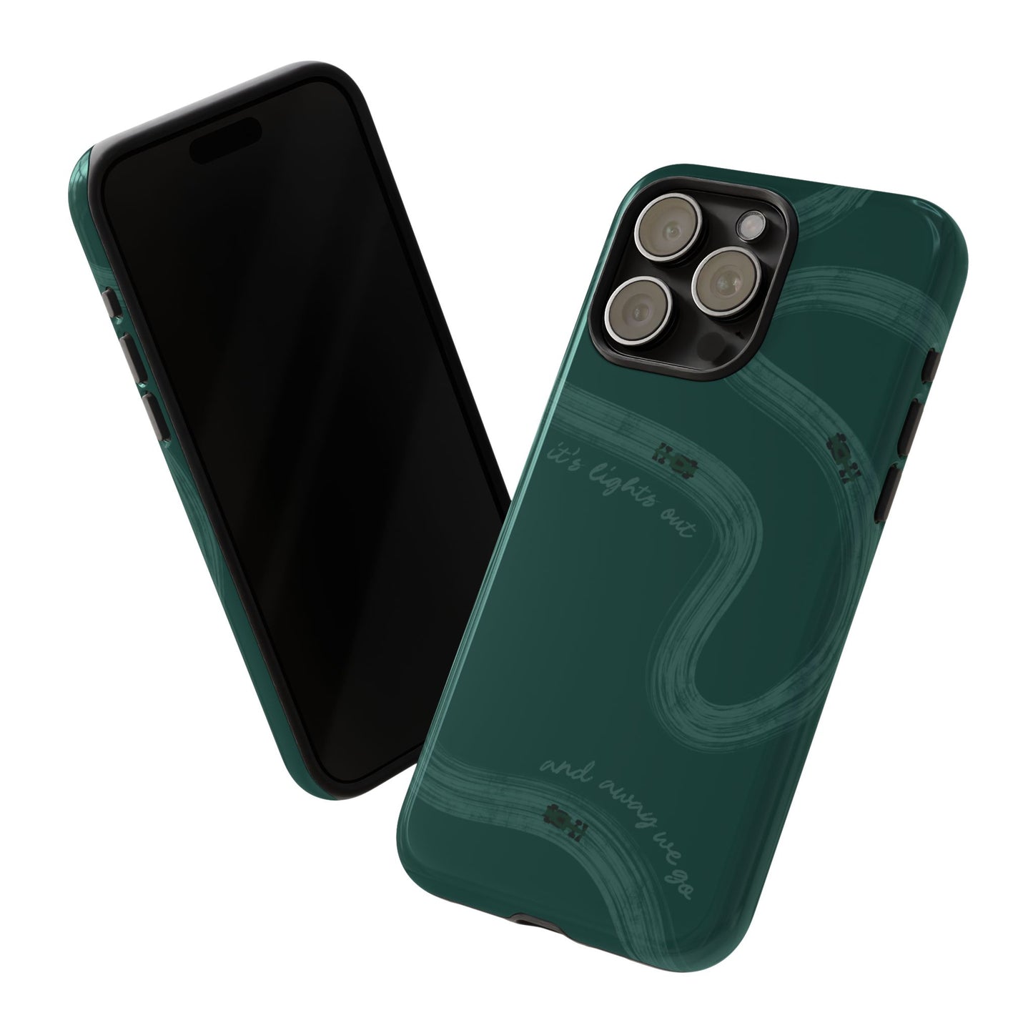 F1 Phone Case Monochrome Green Painted "its lights out and away we go", Trendy F1 Gift, Formula 1 Gift, Cute F1 Phone Case, Phone Case