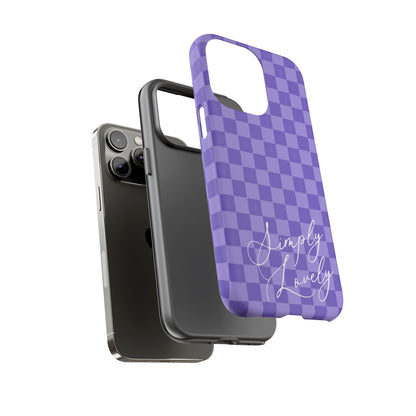 Simply Lovely Purple Checkered F1 Phone Case Design, Trendy F1 Gift, Formula 1 Gift, Cute F1 Phone Case