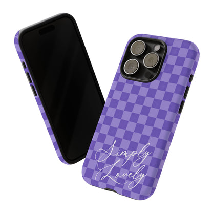 Simply Lovely Purple Checkered F1 Phone Case Design, Trendy F1 Gift, Formula 1 Gift, Cute F1 Phone Case
