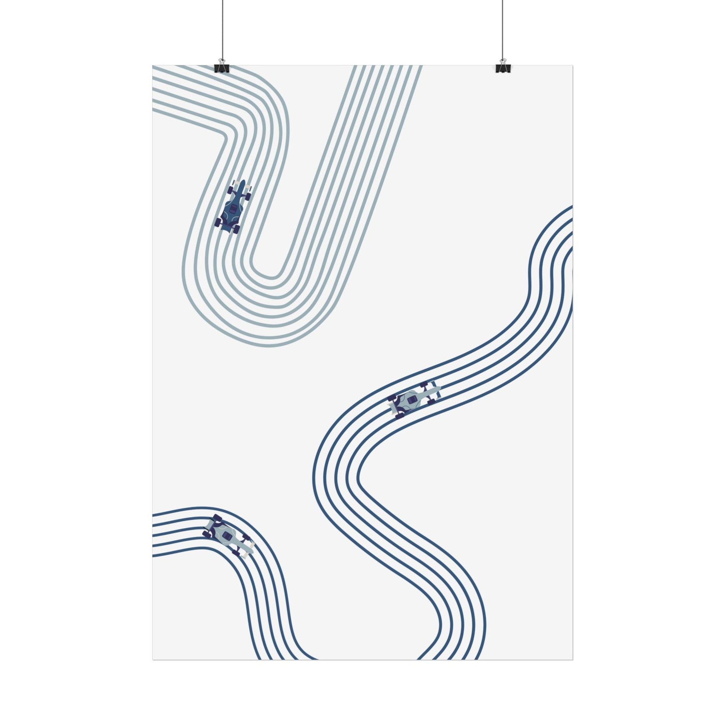 Abstract Blue F1 Giclée Print Poster | Minimalist F1 Art - EU SIZING (Physical Print)