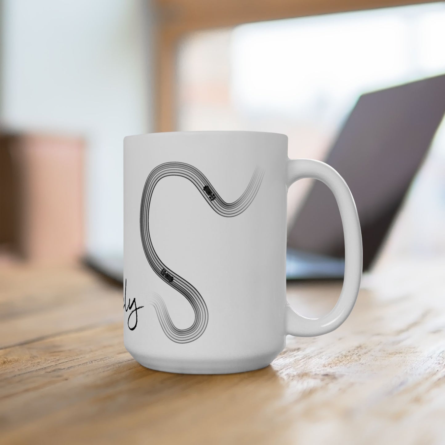F1 Simply Lovely Mug with Track, Formula One Mug, Inspirational Ceramic Mug for Coffee Lovers