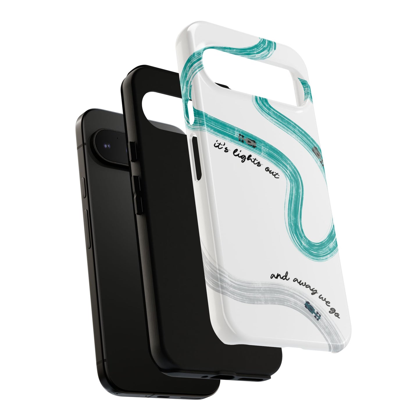 Mercedes F1 Phone Case Painted "its lights out and away we go", Trendy F1 Gift, Formula 1 Gift, Cute F1 Phone Case
