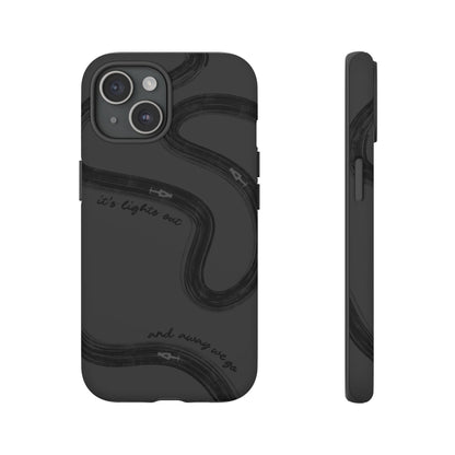 F1 Phone Case Monochrome Black Painted "its lights out and away we go", Trendy F1 Gift, Formula 1 Gift, Cute F1 Phone Case, Phone Case