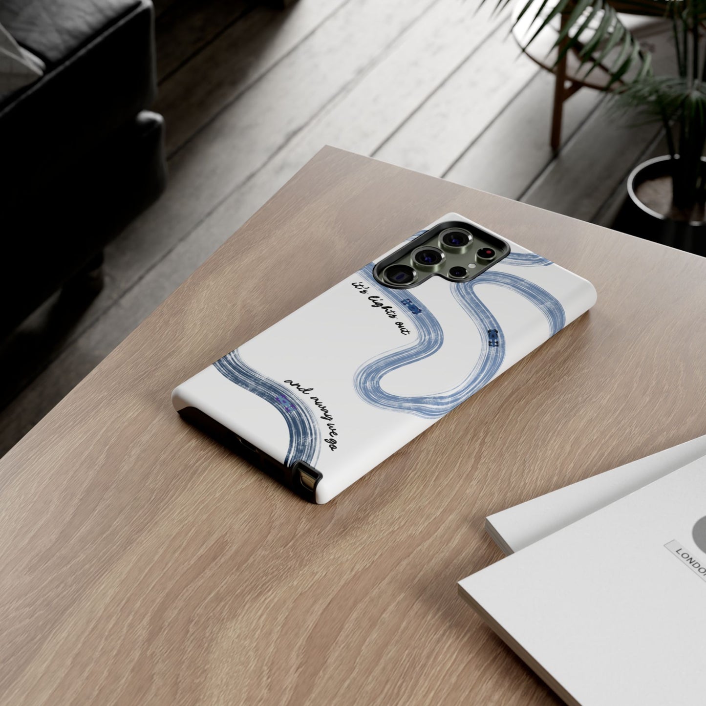 F1 Phone Case Blue Painted "its lights out and away we go", Trendy F1 Gift, Formula 1 Gift, Cute F1 Phone Case, Gift for F1 Fans