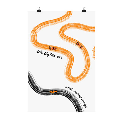 F1 McLaren Orange and Black Matte Vertical Poster | F1 Giclée Art Print (US SIZING)