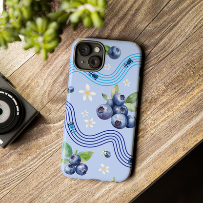 Blue F1 Williams and Blueberries Phone Case, Trendy F1 Gift, Formula 1 Gift, Cute Fruit F1 Phone Case, Unique Phone Case