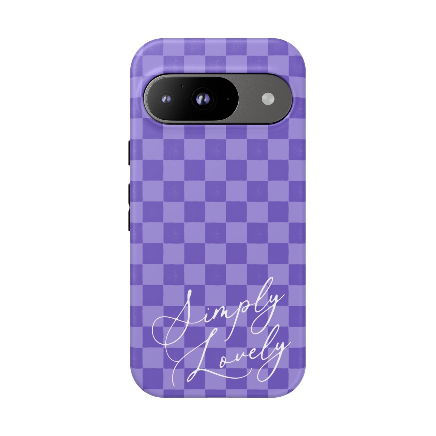 Simply Lovely Purple Checkered F1 Phone Case Design, Trendy F1 Gift, Formula 1 Gift, Cute F1 Phone Case
