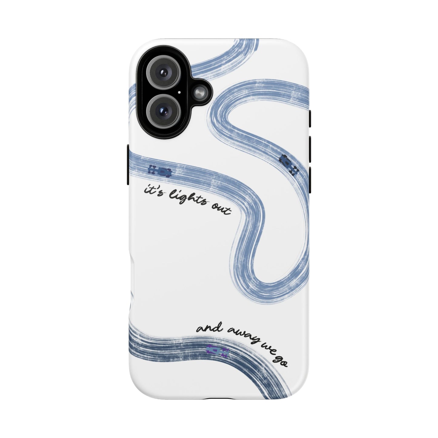 F1 Phone Case Blue Painted "its lights out and away we go", Trendy F1 Gift, Formula 1 Gift, Cute F1 Phone Case, Gift for F1 Fans