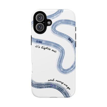 F1 Phone Case Blue Painted "its lights out and away we go", Trendy F1 Gift, Formula 1 Gift, Cute F1 Phone Case, Gift for F1 Fans