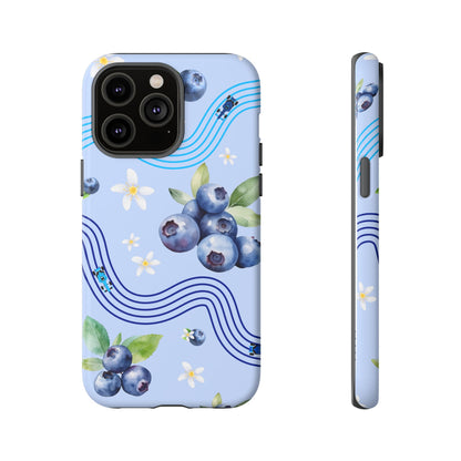 Blue F1 Williams and Blueberries Phone Case, Trendy F1 Gift, Formula 1 Gift, Cute Fruit F1 Phone Case, Unique Phone Case