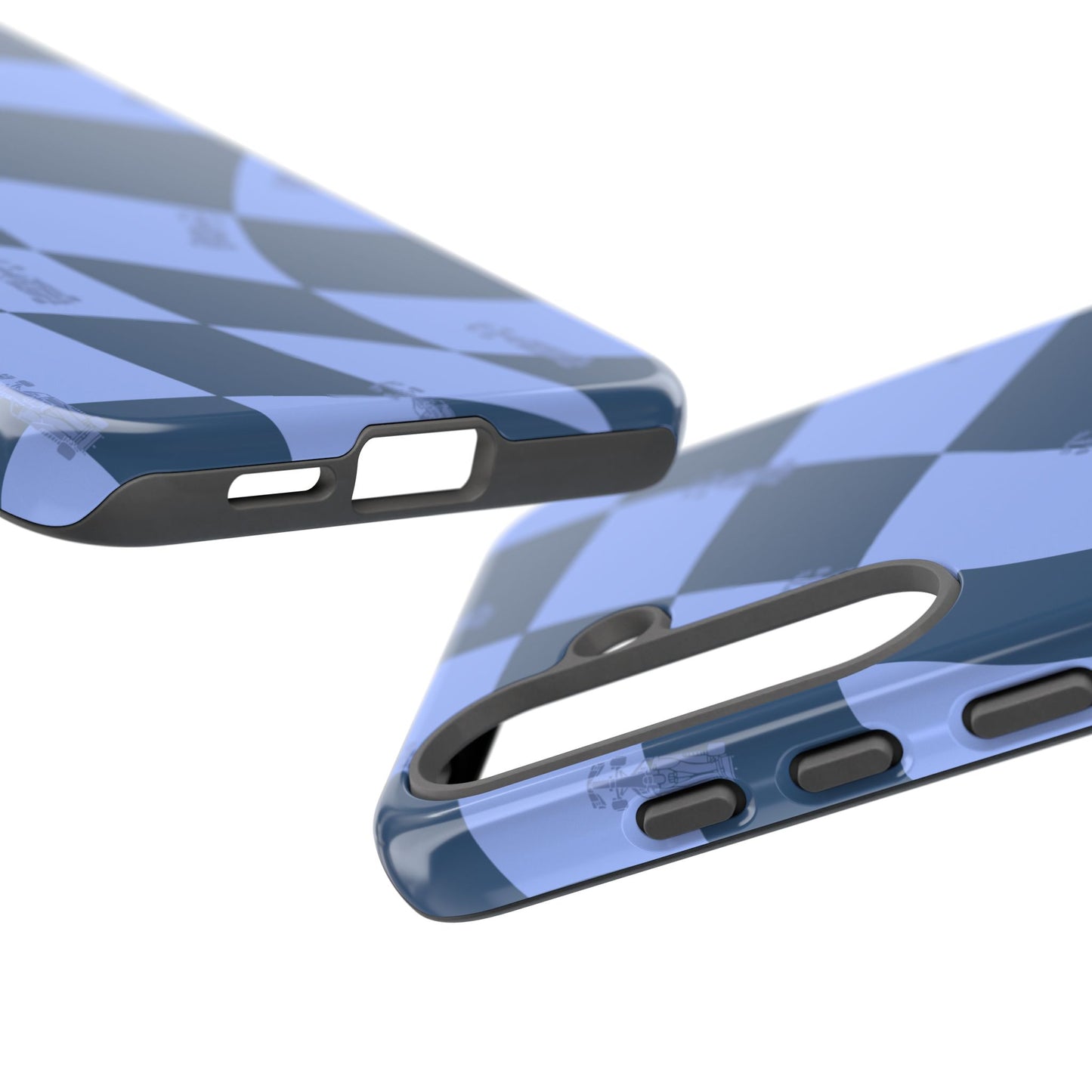 F1 Phone Case Blue Checkerboard Design, Trendy F1 Gift, Formula 1 Gift, Cute F1 Phone Case, Unique Formula One Phone Case