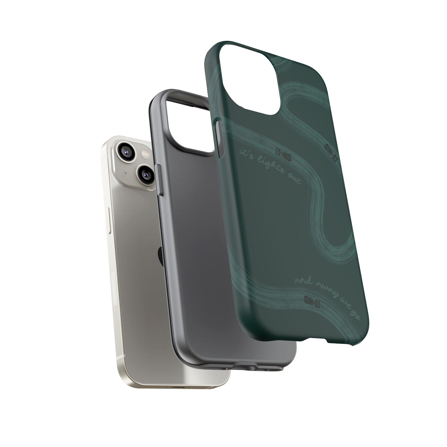 F1 Phone Case Monochrome Green Painted "its lights out and away we go", Trendy F1 Gift, Formula 1 Gift, Cute F1 Phone Case, Phone Case
