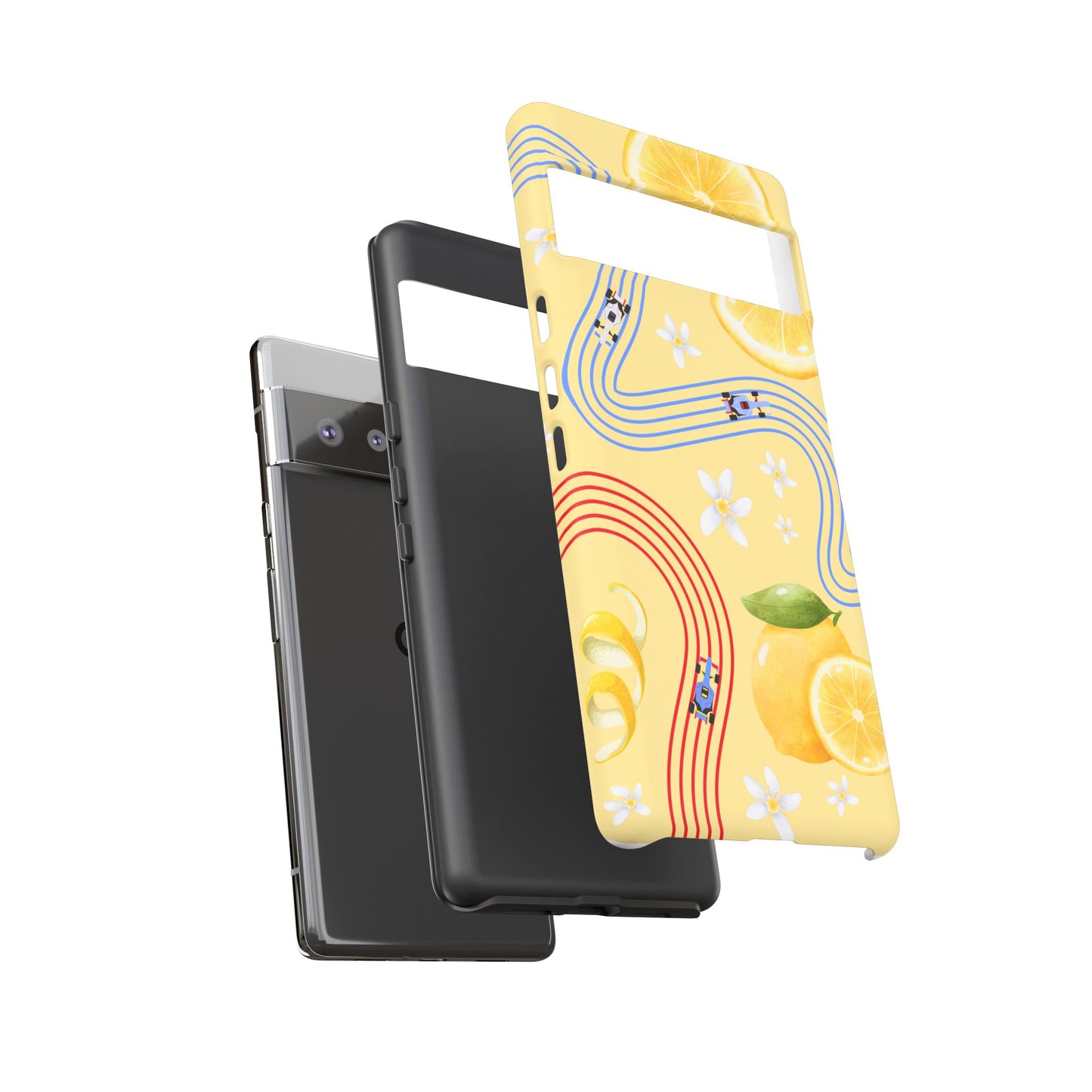 Yellow F1 Racing Bulls and Lemons Phone Case, Trendy F1 Gift, Formula 1 Gift, Cute Fruit F1 Phone Case, Unique Phone Case
