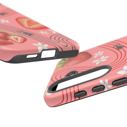Red F1 Audi and Strawberries Phone Case, Trendy F1 Gift, Formula 1 Gift, Cute Fruit F1 Phone Case, Unique Phone Case