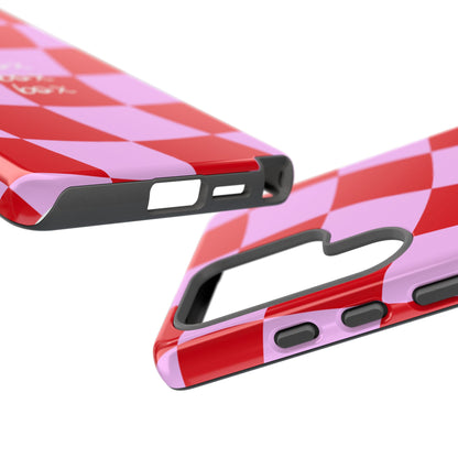 Pink and Red Checkered F1 Phone Case, Box Box Box F1 Phone Case
