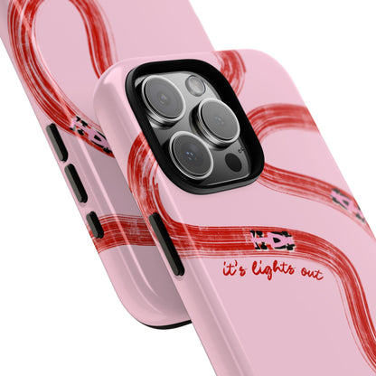 F1 Phone Case Pink and Red Painted "its lights out and away we go", Trendy F1 Gift, Formula 1 Gift, Cute F1 Phone Case, Unique Phone Case