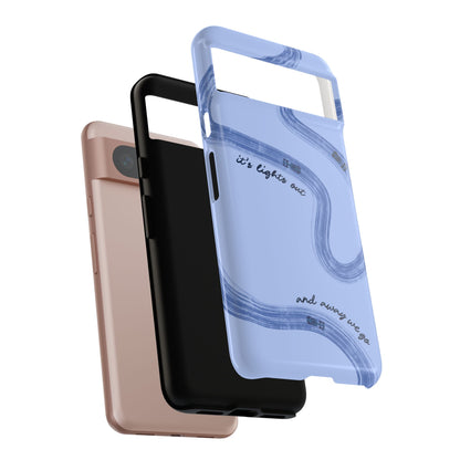 F1 Phone Case Monochrome Blue Painted "its lights out and away we go", Trendy F1 Gift, Formula 1 Gift, Cute F1 Phone Case, Phone Case