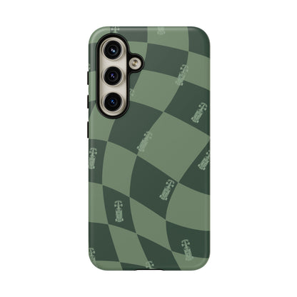 F1 Phone Case Green Checkerboard Design, Trendy F1 Gift, Formula 1 Gift, Cute F1 Phone Case, Unique Formula One Phone Case
