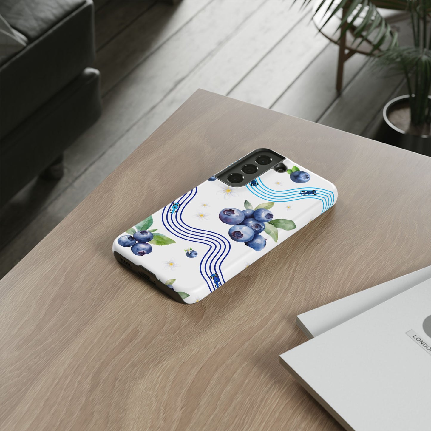 F1 Williams and Blueberries Phone Case, Trendy F1 Gift, Formula 1 Gift, Cute Fruit F1 Phone Case, Unique Phone Case