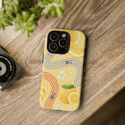Yellow F1 Racing Bulls and Lemons Phone Case, Trendy F1 Gift, Formula 1 Gift, Cute Fruit F1 Phone Case, Unique Phone Case