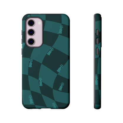 F1 Phone Case Teal Checkered Design, Trendy F1 Gift, Formula 1 Gift, Cute F1 Phone Case, Unique Formula One Phone Case
