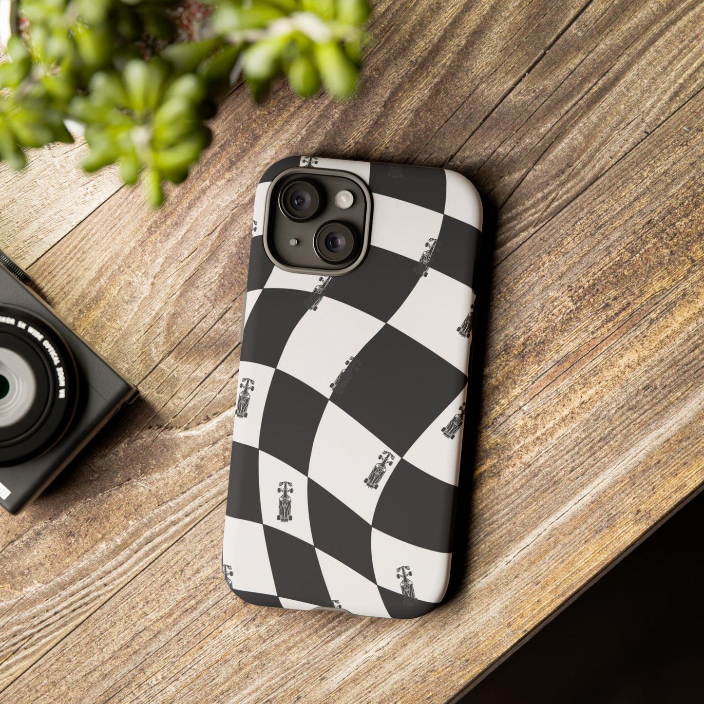 F1 Phone Case Black and White Checkered Design, Trendy F1 Gift, Formula 1 Gift, Cute F1 Phone Case, Unique Formula One Phone Case