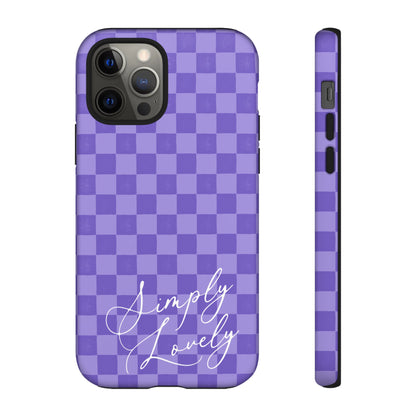 Simply Lovely Purple Checkered F1 Phone Case Design, Trendy F1 Gift, Formula 1 Gift, Cute F1 Phone Case